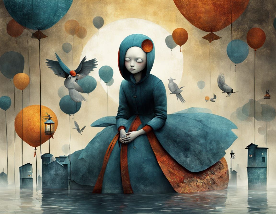 Surreal Creature in a Dreamlike Landscape