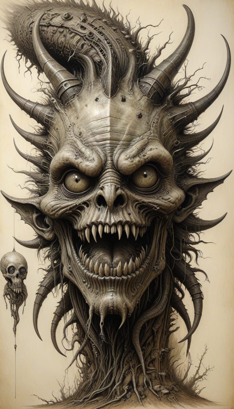 Whimsical Post-Apocalyptic Monster with a Friendly Smile