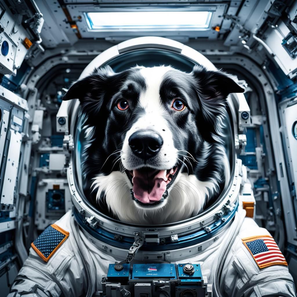 Border Collie astronaut
