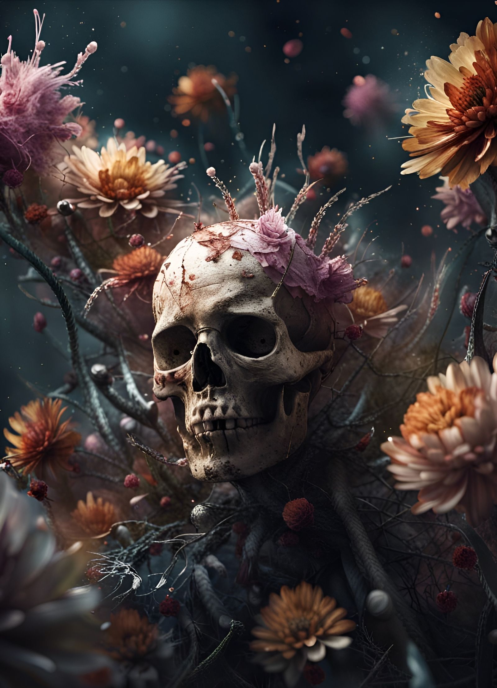 Exploding Dead Flowers: Epic Cinematic Photography