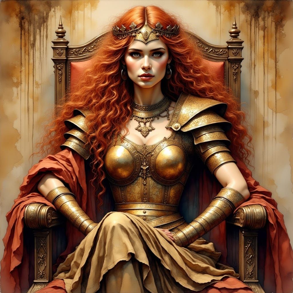 Majestic Boudica Portrait in Traditional Realism Style