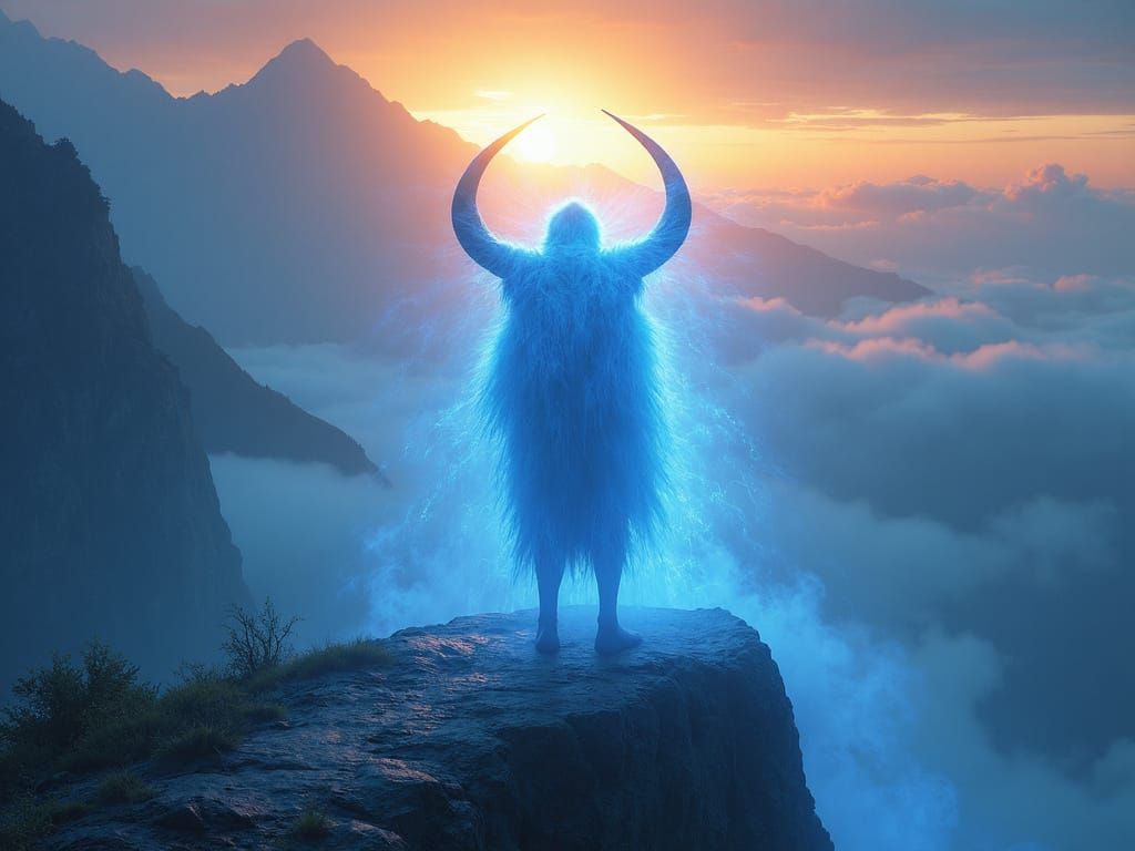 Majestic Sunrise Amidst Epic Fantasy Landscape