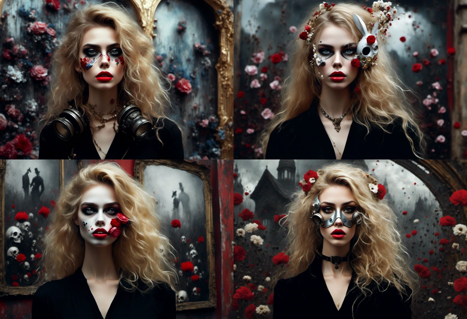 Alice in Wonderland with Gas Mask, Fine Art