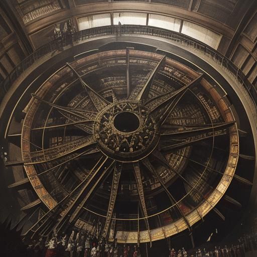 Dark Theme Park in Expressionist Baroque Style