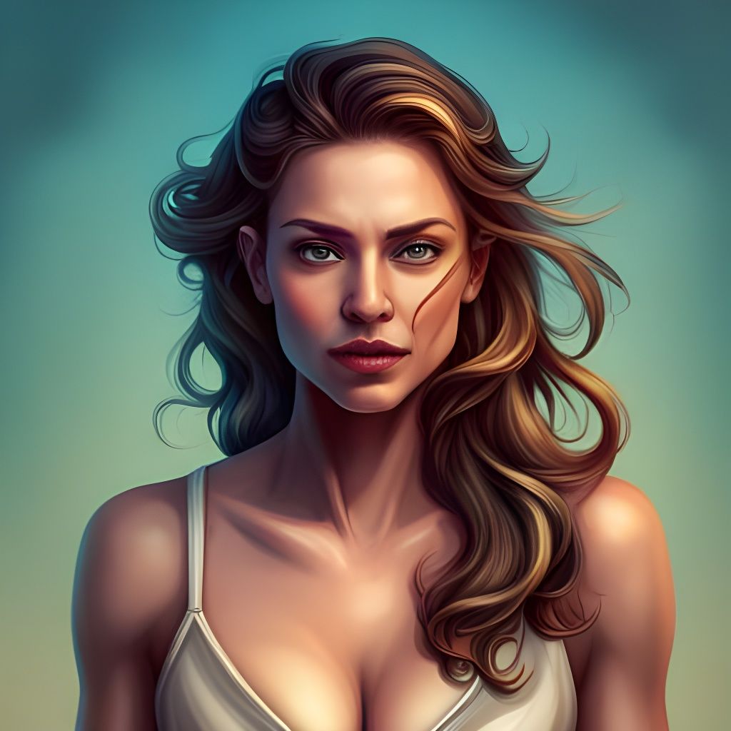 Detailed Portrait of a Muscular Witch Maiden