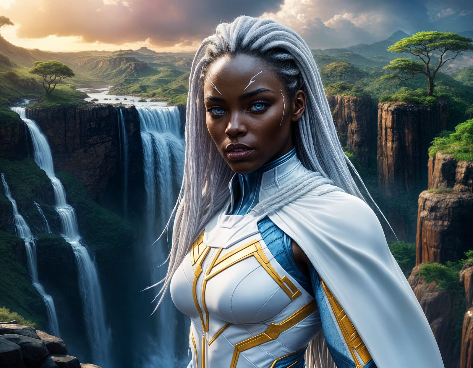 Storm of the X-Men in Animated 3D Portrait