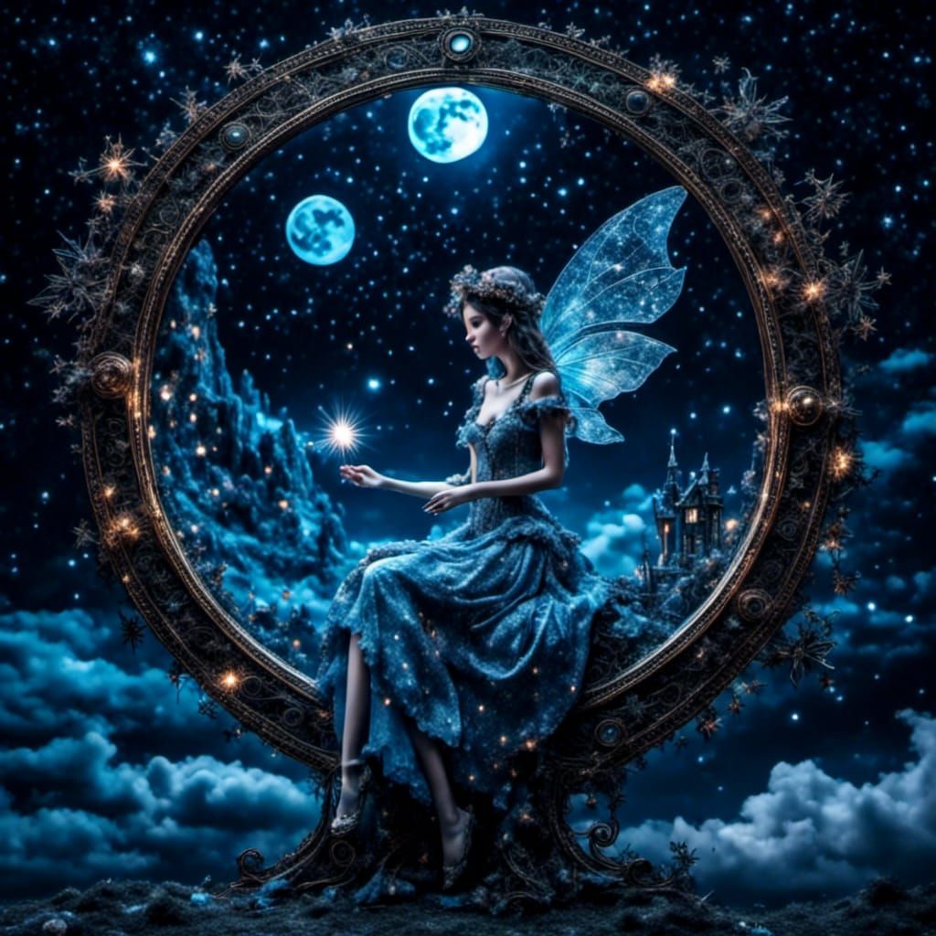 Steampunk Fairies Under Starry Night