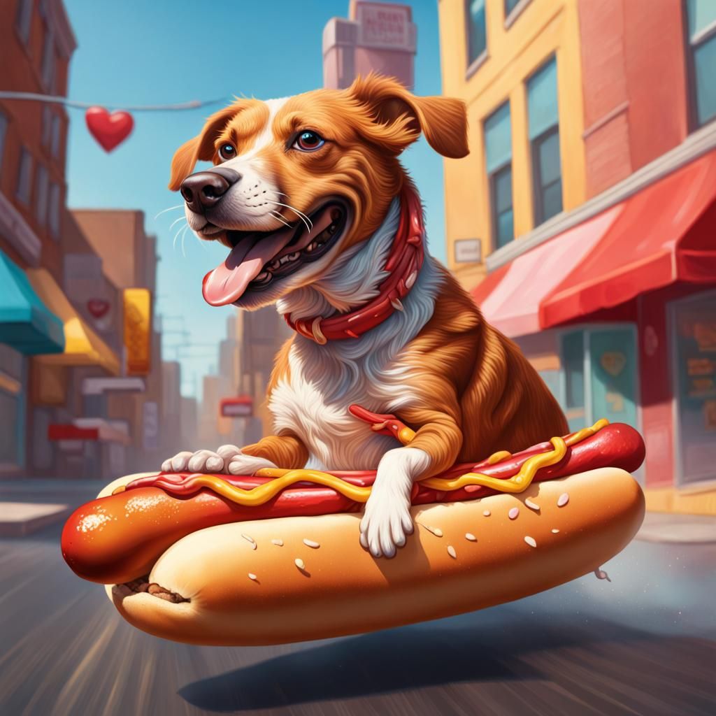 Skeeter Valentine Rides a Hotdog: Splash Art