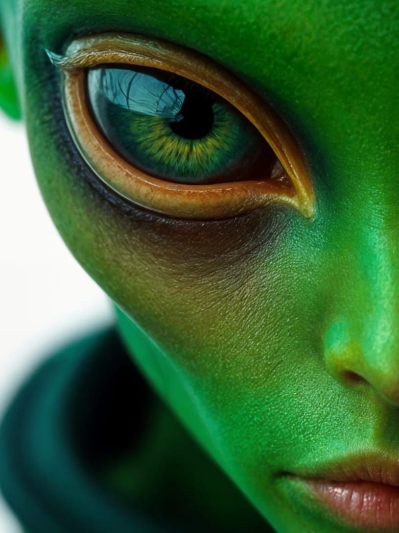 Velvet Green Alien Beauty Portrait
