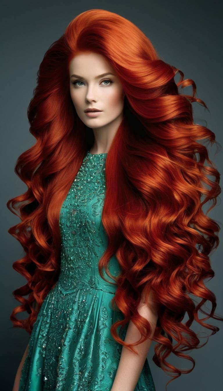 Fabulous Red Hair on Irish Woman with Celtic Jewels