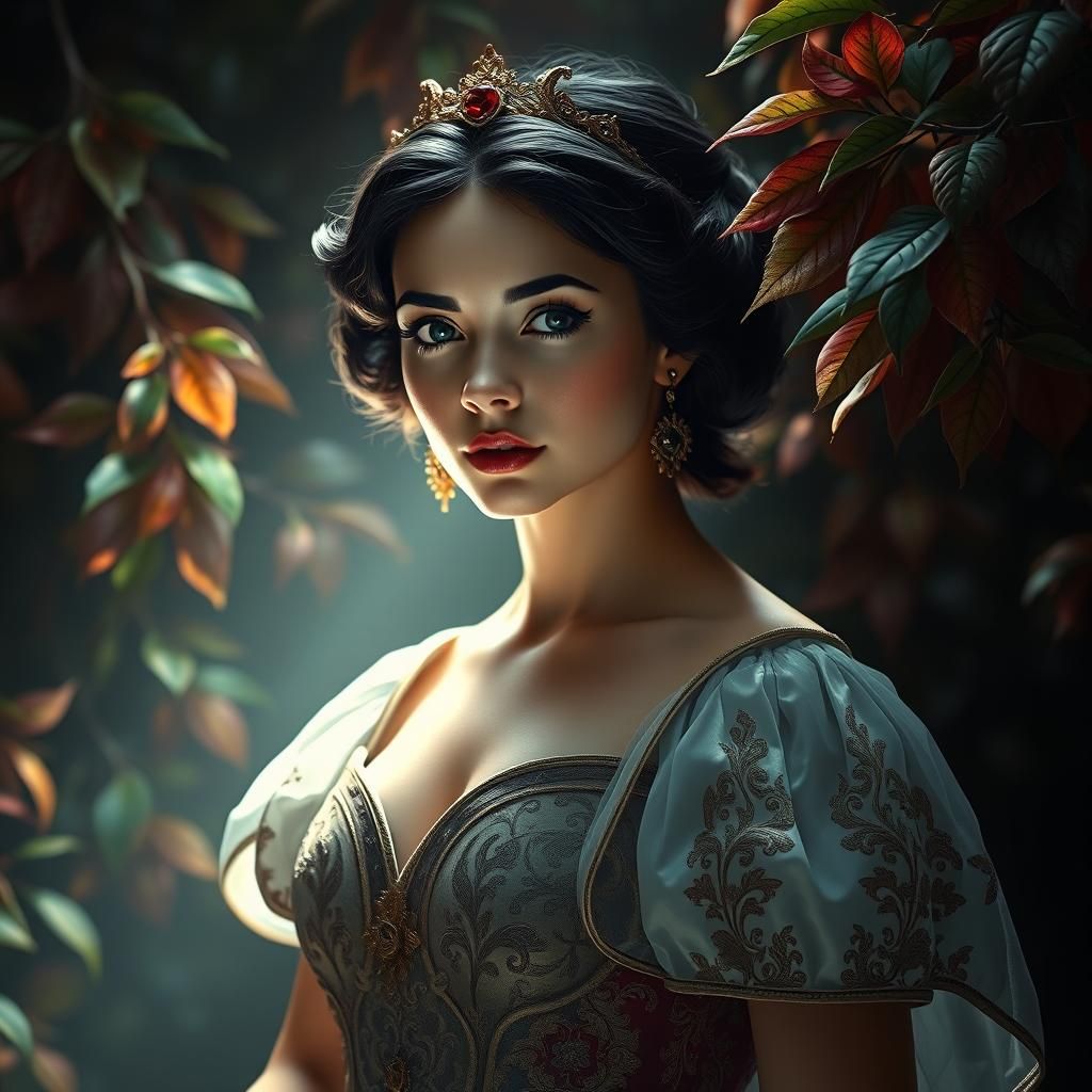 Radiant Snow White in the Night, Cinematic Lighting