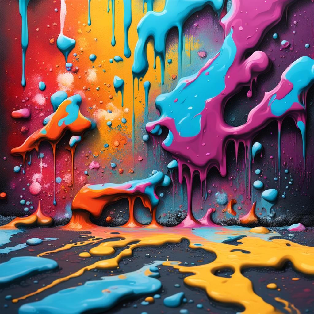 Colorful Graffiti Art with Splash Effects