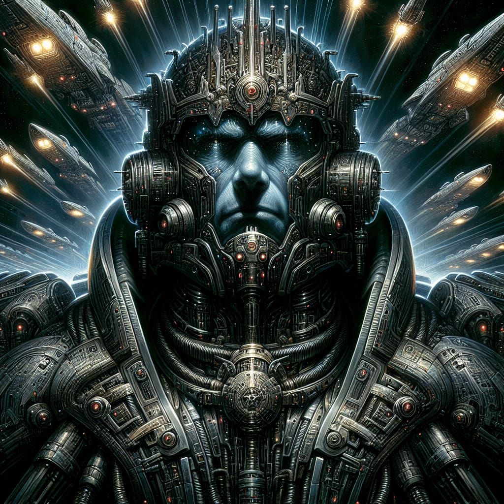 Sci-Fi Fleet Admiral Ready for Battle