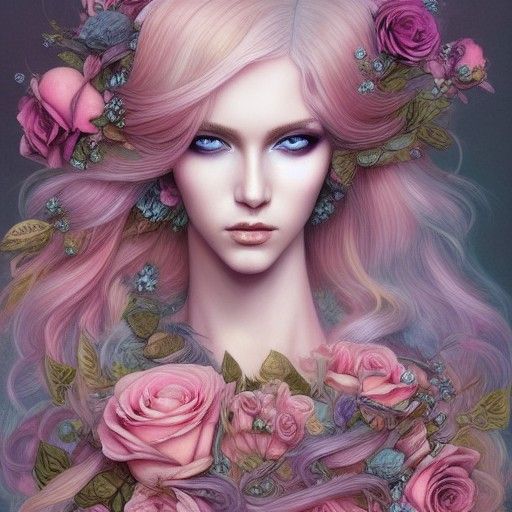 Decadent Portrait of Androgynous Man as a Goddess