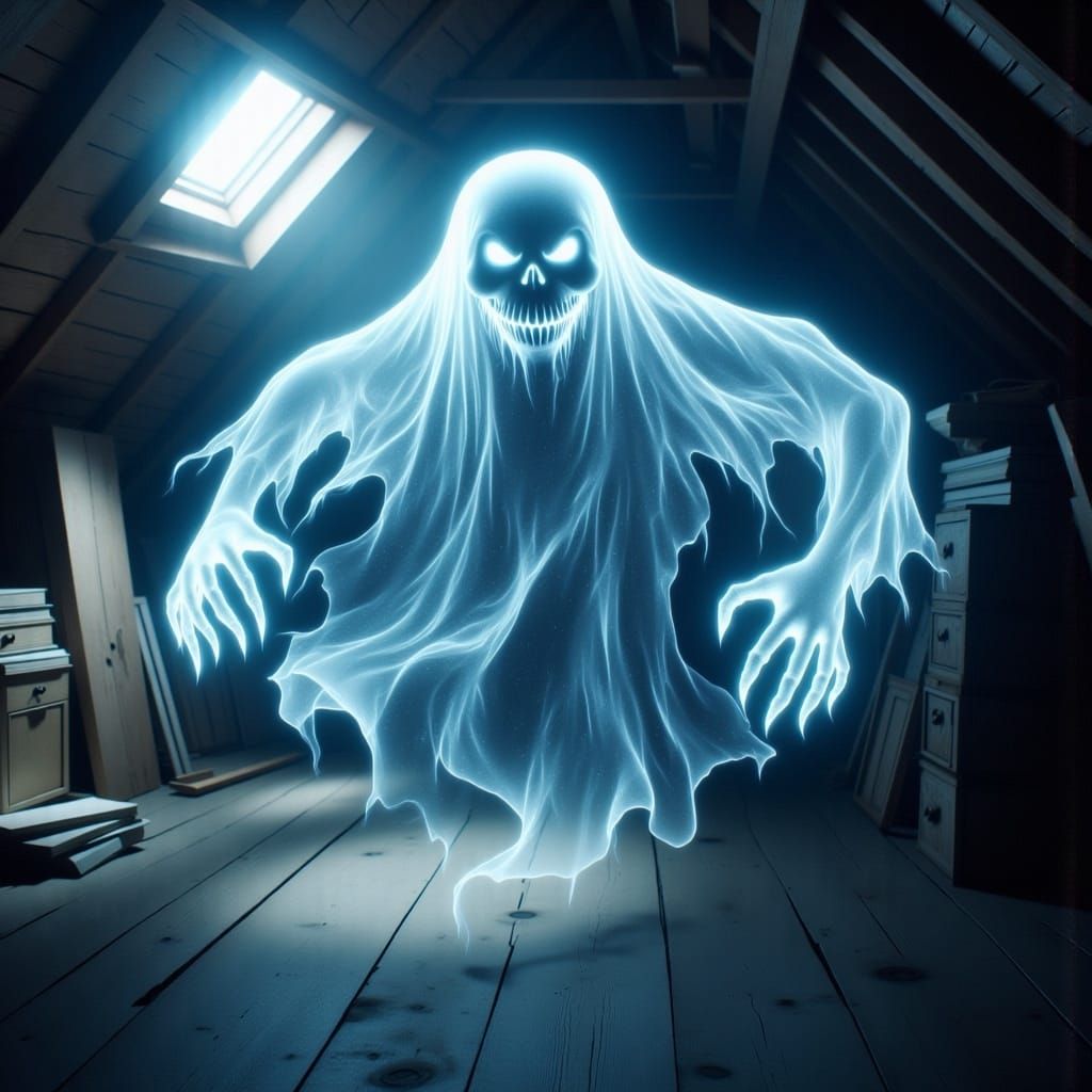 Ethereal Ghost Entity Drifting in the Wind