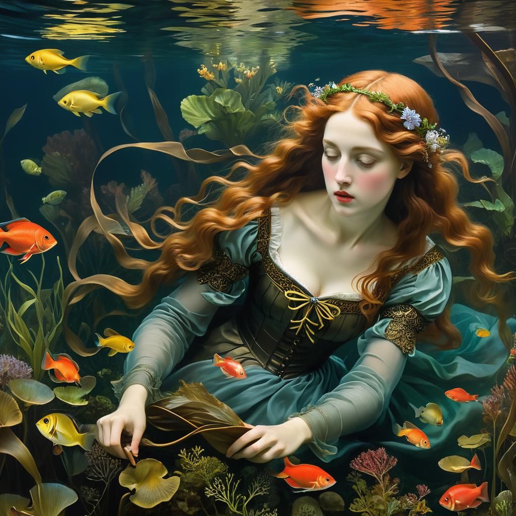 Pre-Raphaelite Underwater Art: Submechanophobia