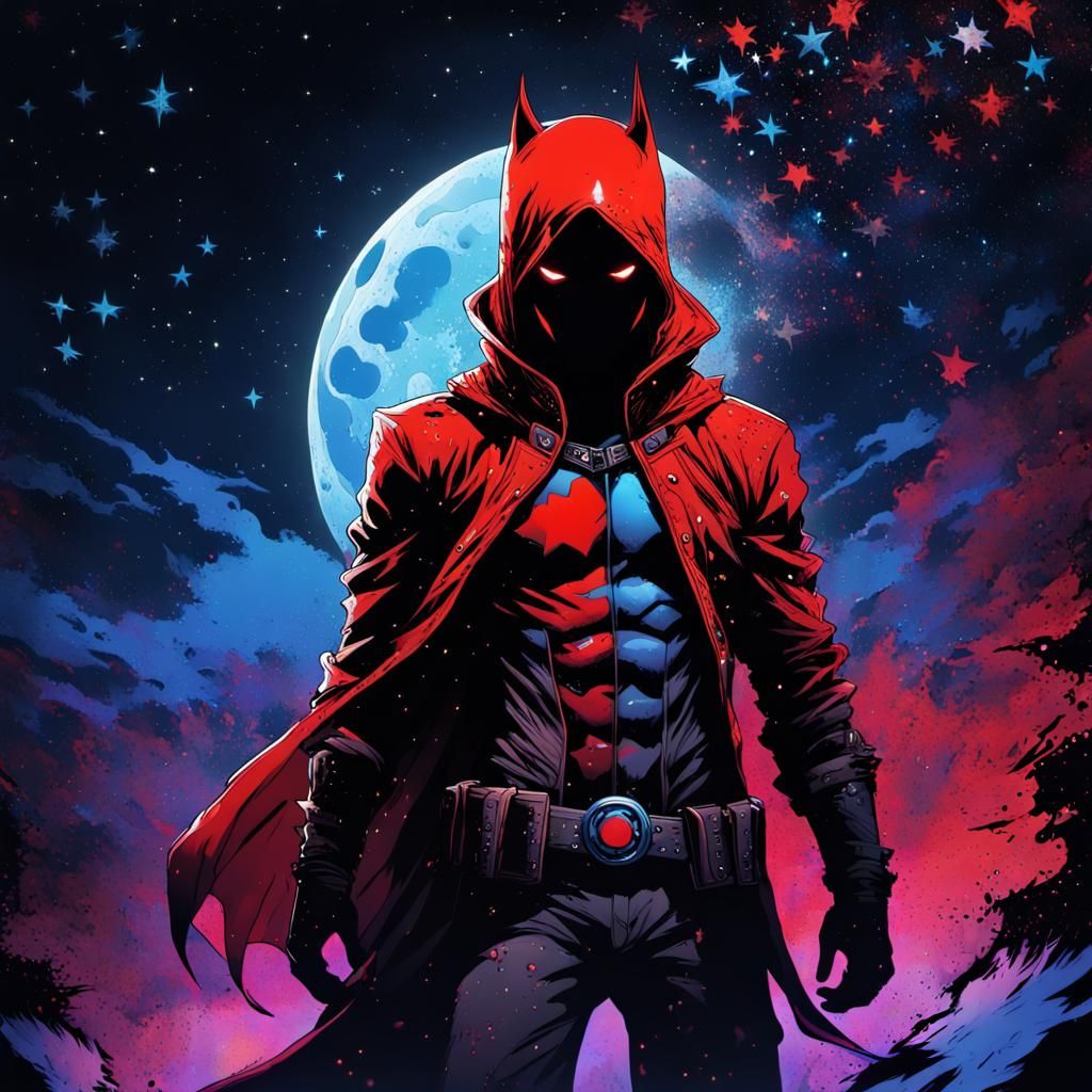 Anime Silhouette: Red Hood in Gothic Horror Style