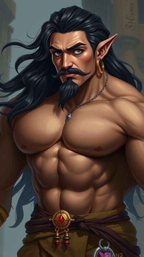 Persian Fantasy Genie in Muscular Glory
