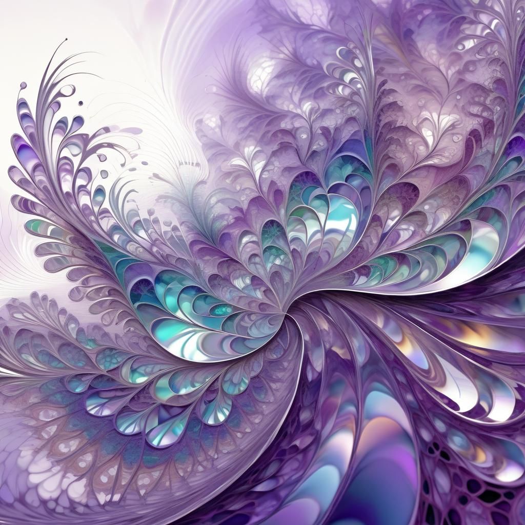 Glass Lace Birds: Abstract Fractal Vector Art