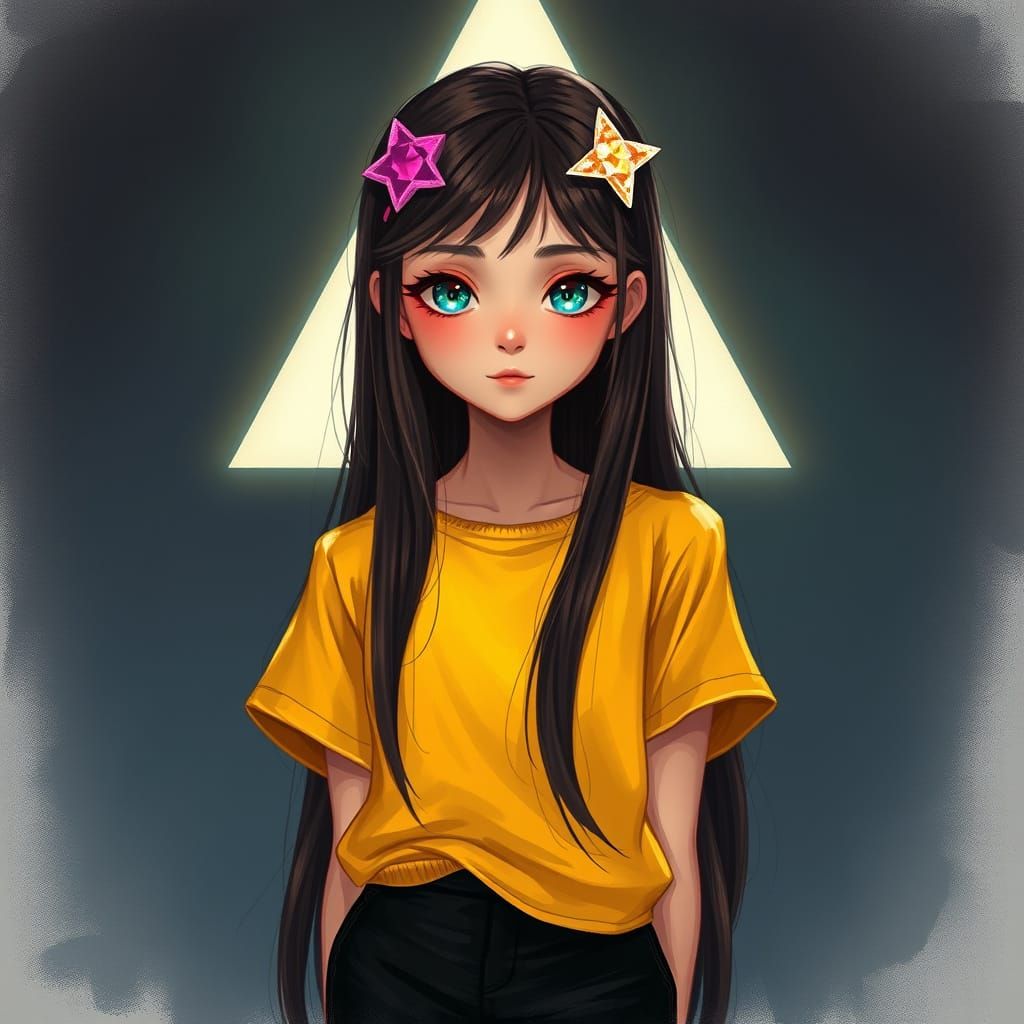 Timeless Girl with Whimsical Aura