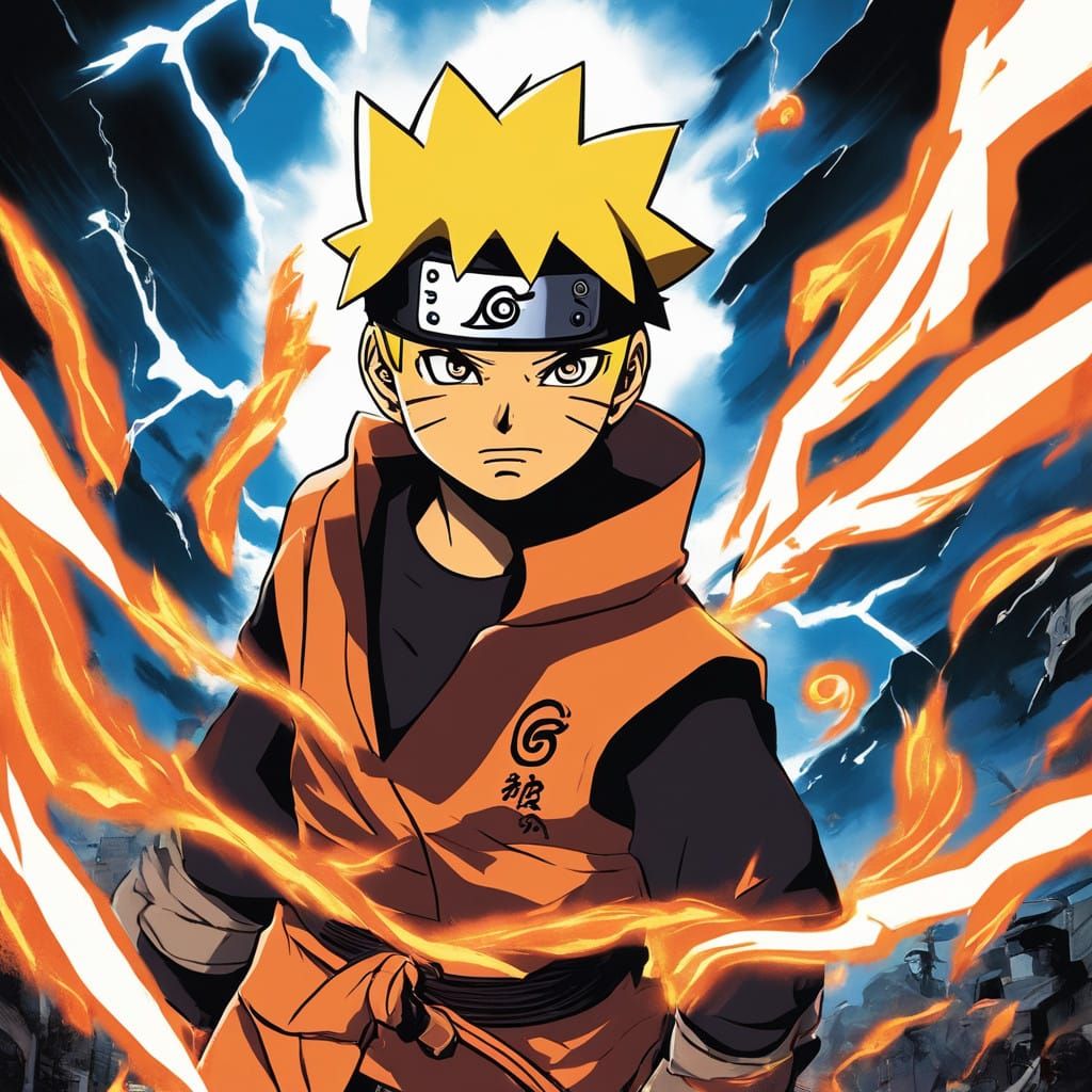 Naruto Uzumaki Unleashes Power in Epic Konoha Village Scene