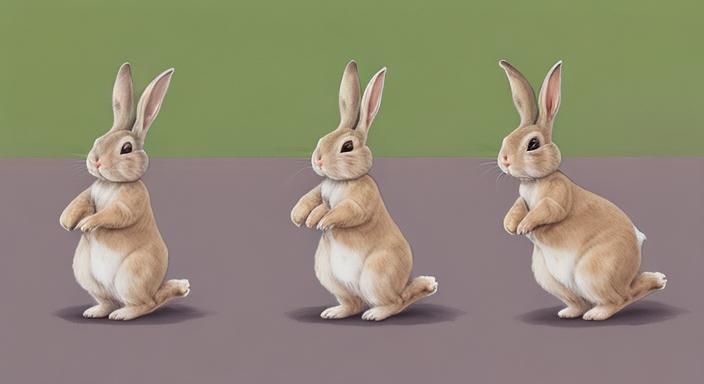 Three Bunnies Hopping