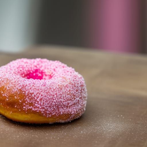 Vibrant Pink Donut in Soft Focus