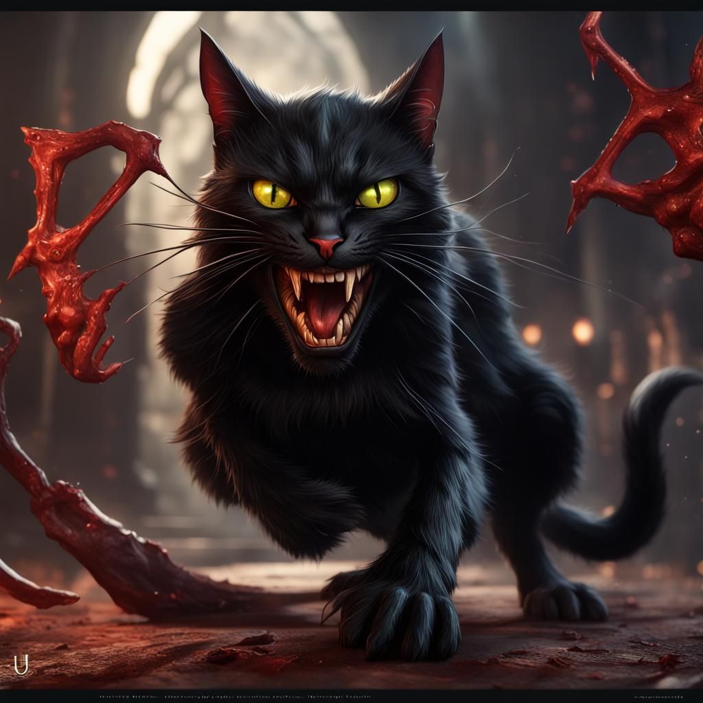Fearsome Feline Ready to Pounce, as Matte Painting