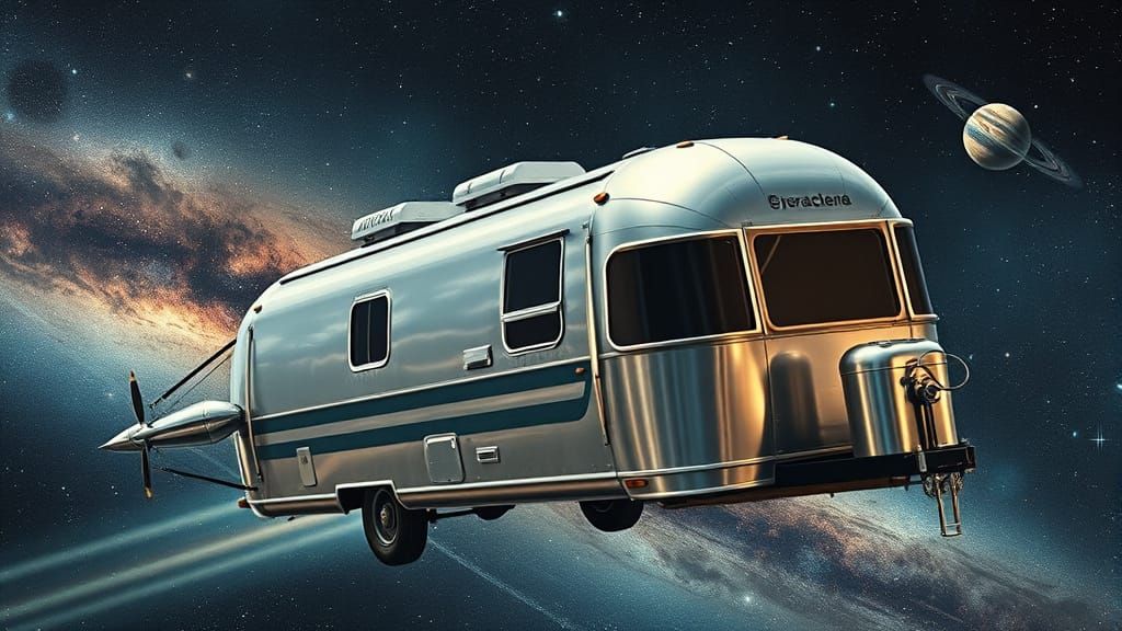 Retro-Futuristic Airstream Blasts Off Through Cosmic Vastnes...