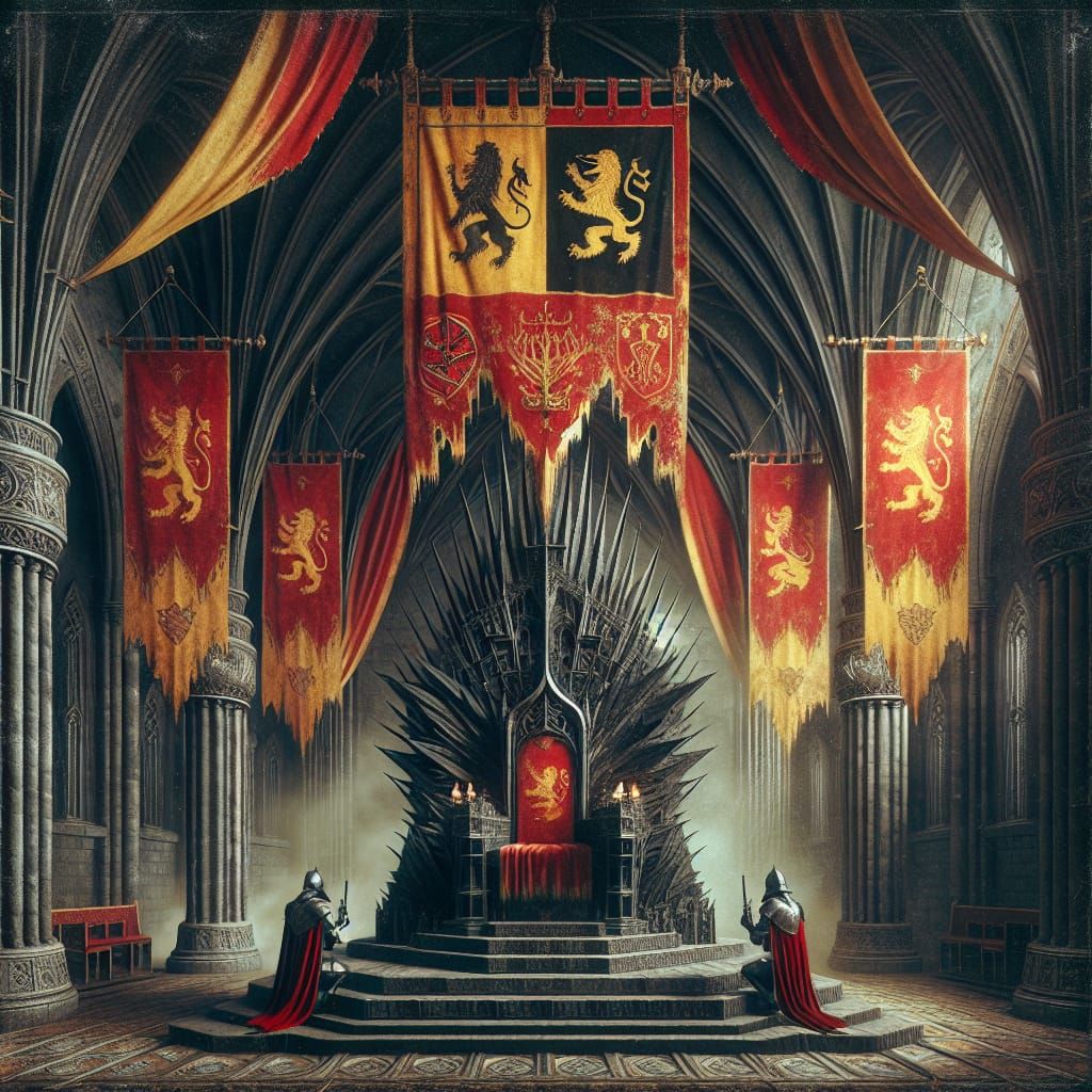 Ethereal Gothic Throne Room in a Cathedral-Shaped Setting