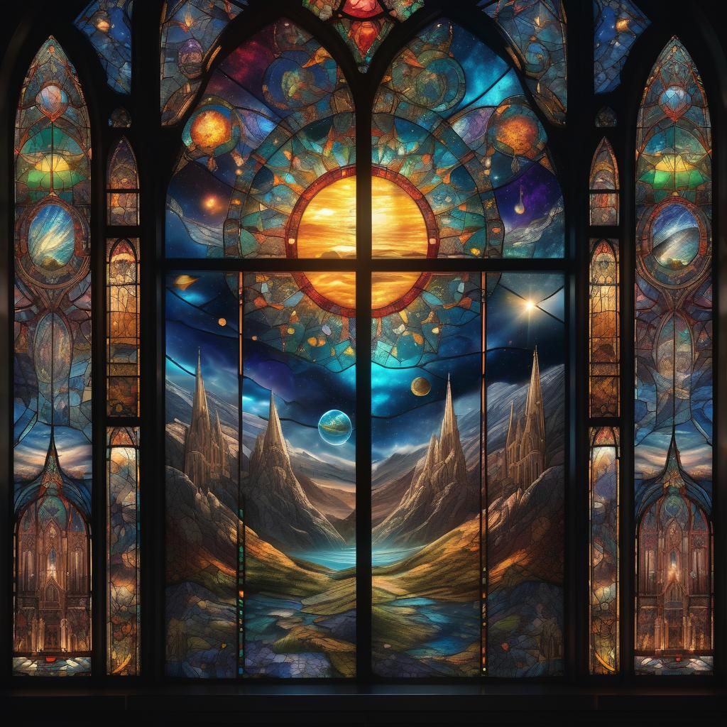 Stained Glass Masterpiece of Cosmic Creation