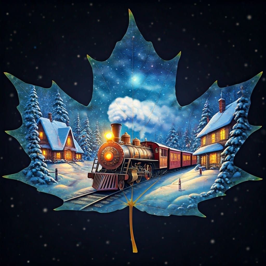 Steampunk Train Journey Through Winter Wonderland