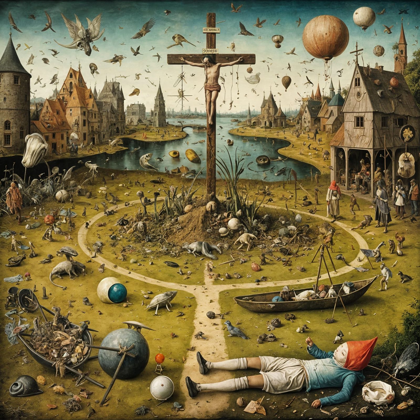 Surreal Dreamscape Inspired by Bosch