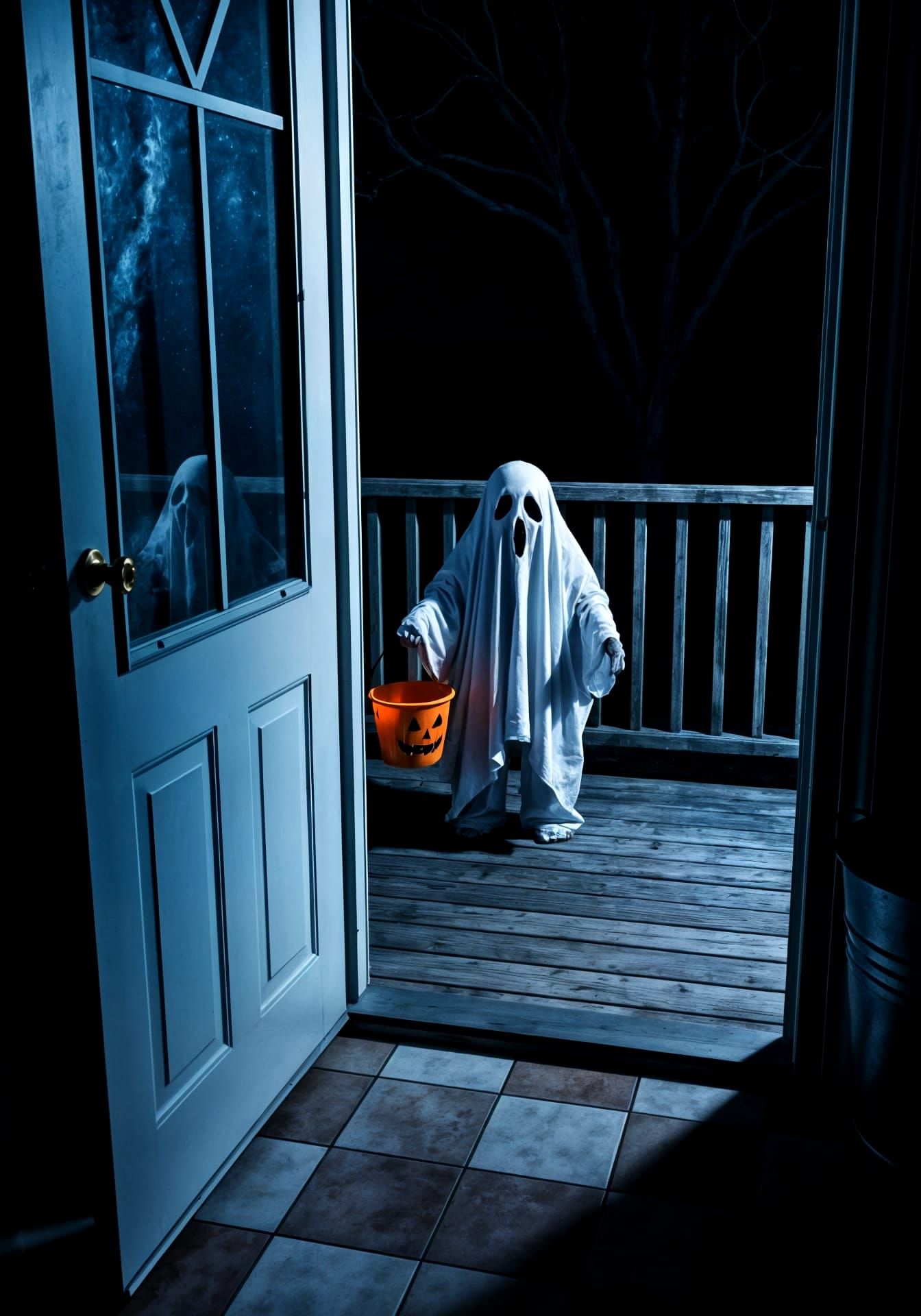 Terrifying Ghost Monster Peeking From Behind Sheet