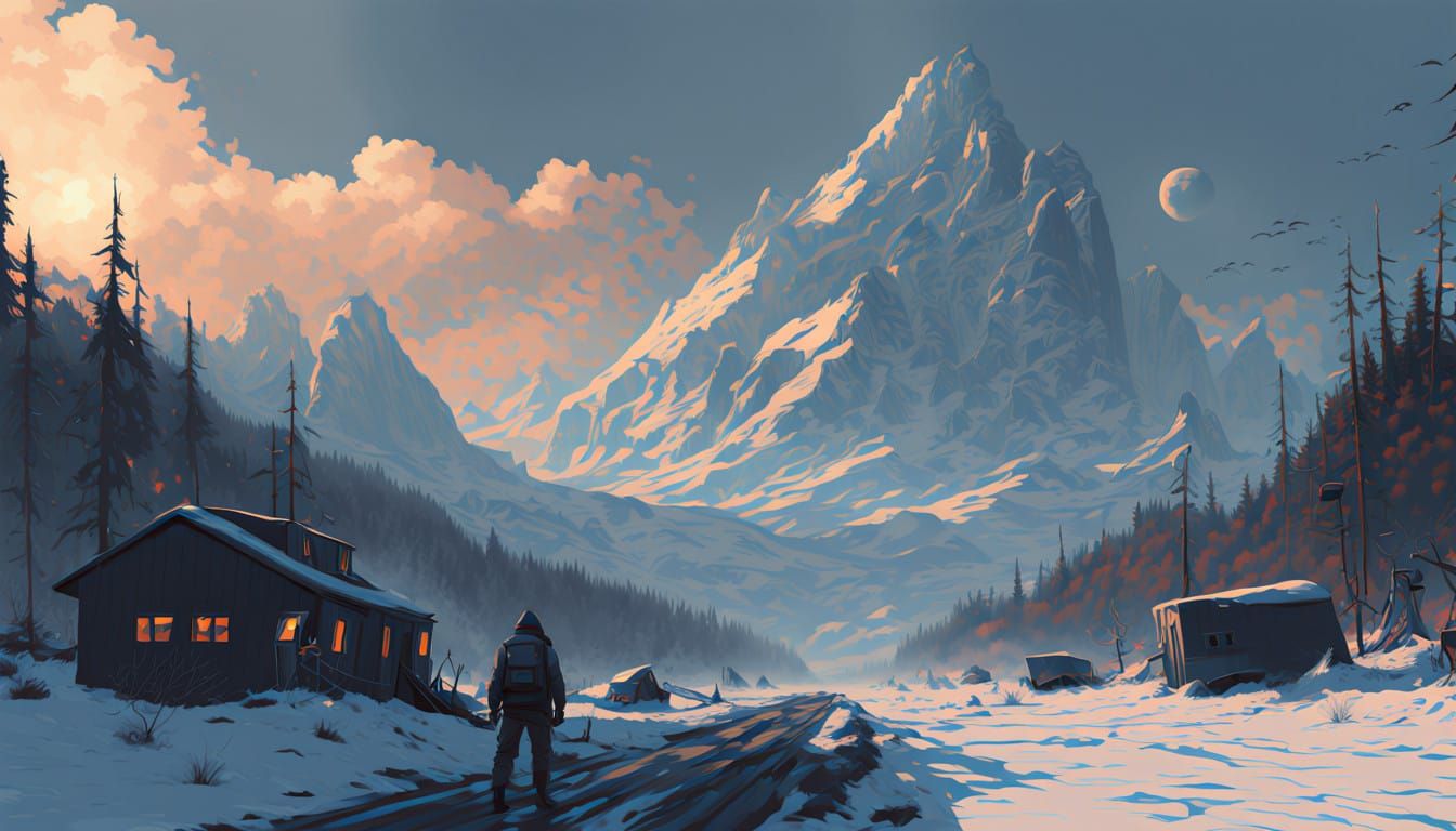 Hyper Realistic Braille Landscape in Black and White