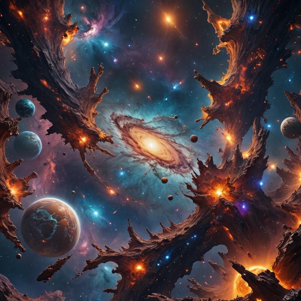 Vibrant Galaxy in Deep Space Concept Art