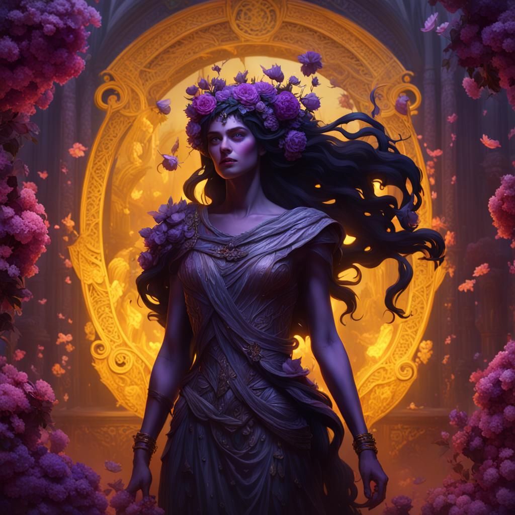 Persephone and Hades a masterpiece, 8k resolution, dark fantasy concept art, by Greg Rutkowski, dynamic lighting, hyperd...