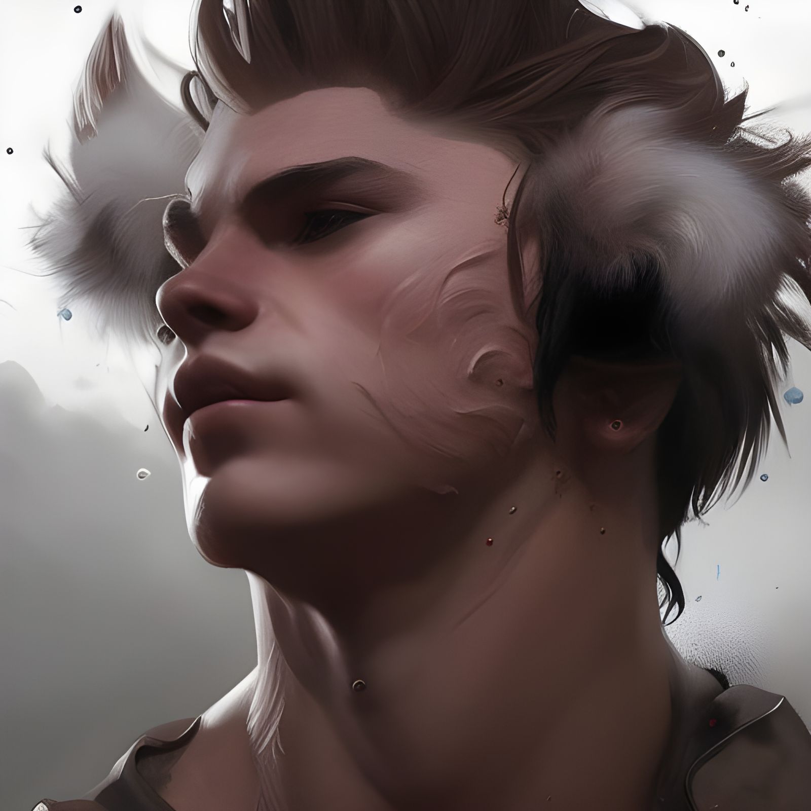 Boy with Dog Fur: Hyperdetailed Portrait