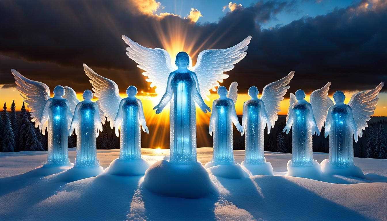 Ice Angels Singing in Sparkling Ice Cave