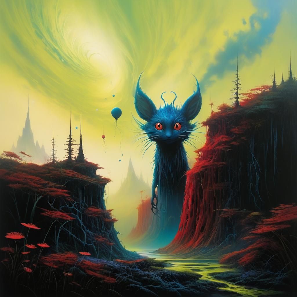 Abstract Graffiti Art Painting in Surreal Style