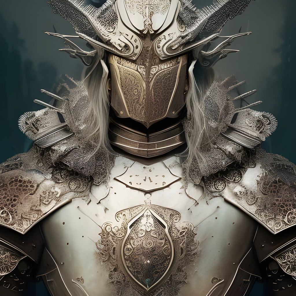 Majestic 80s Knight Portrait in Filigree Armour