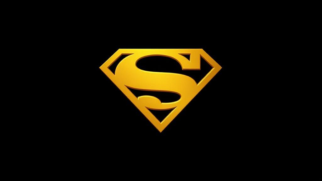 Minimalist Golden Yellow Superman Symbol