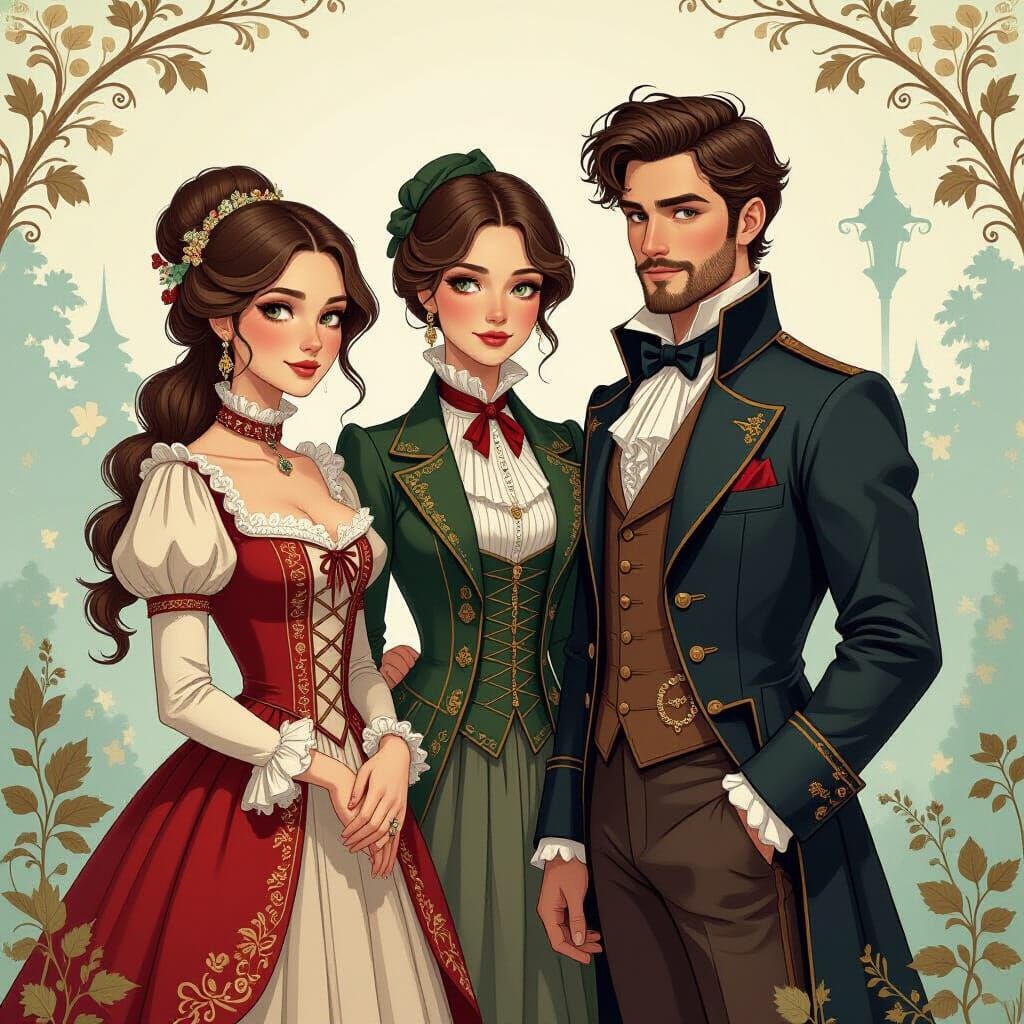 Grimm's Fairy Tale Characters in Victorian Style