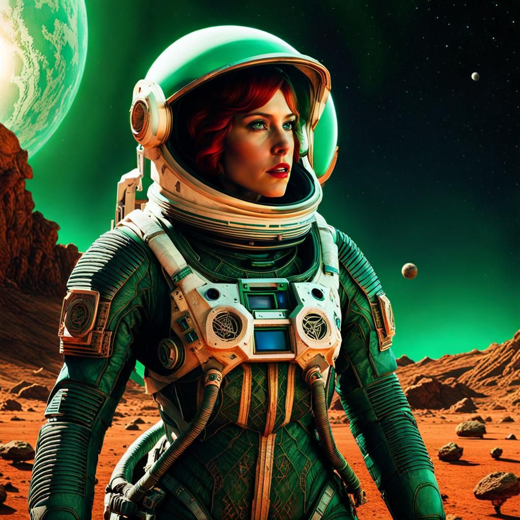 Lace Spacesuit: Woman Astronaut on Alien Planet