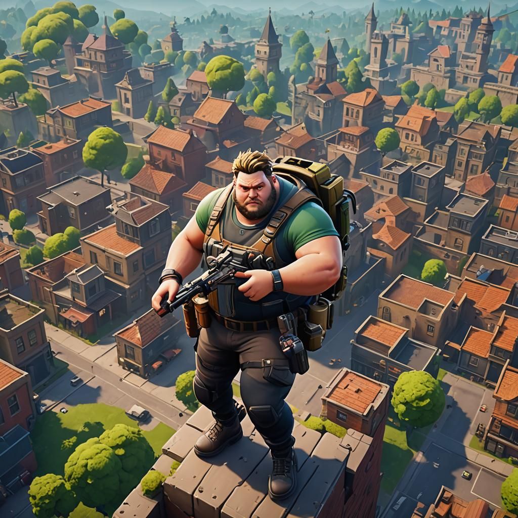 Detailed Painting of Joel Playing Fortnite