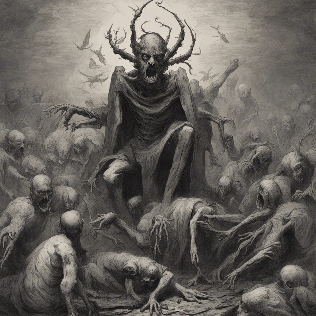 Horrific Insect Emergence from Eyes in Gothic Horror Style