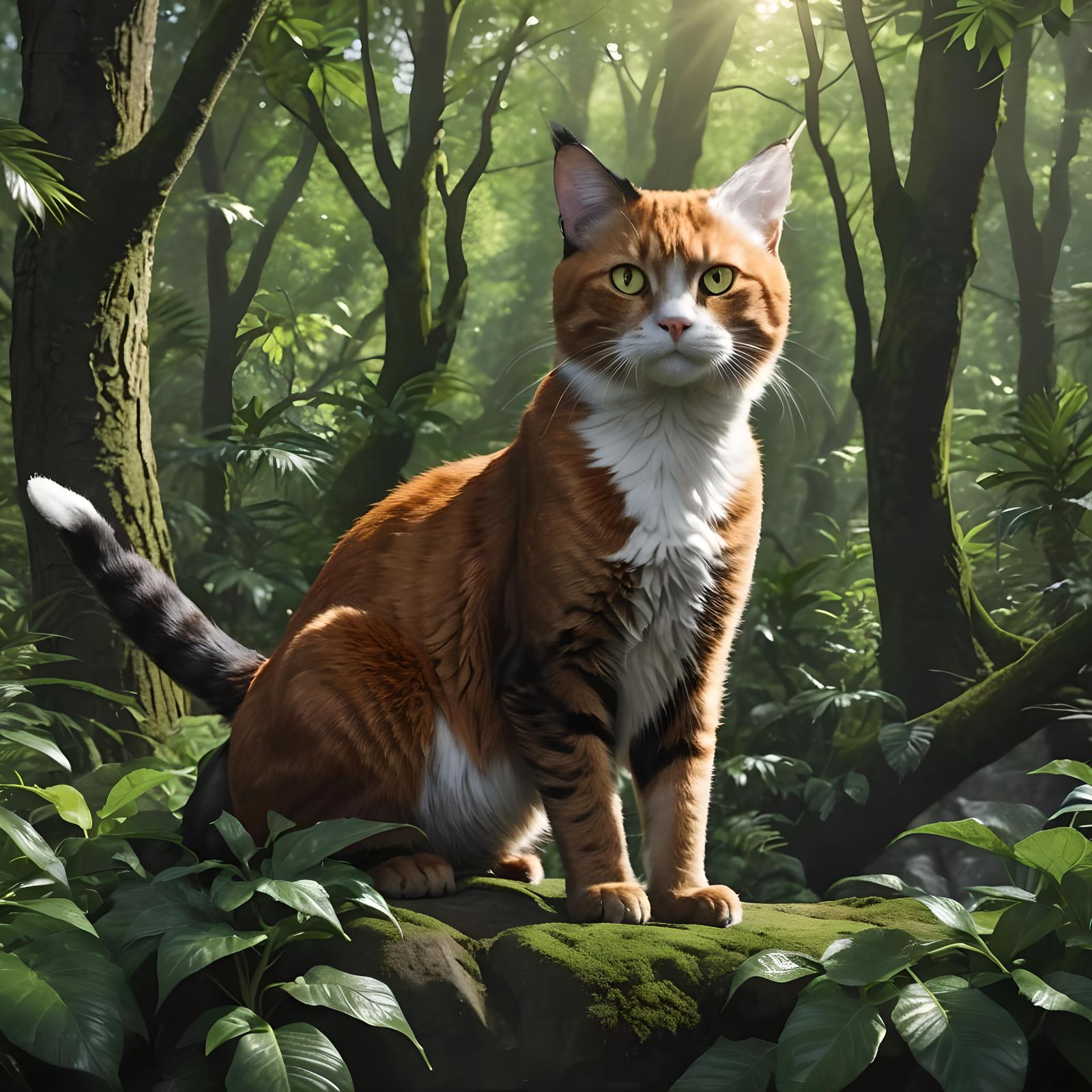 Sleek Ginger Cat with Black Ear