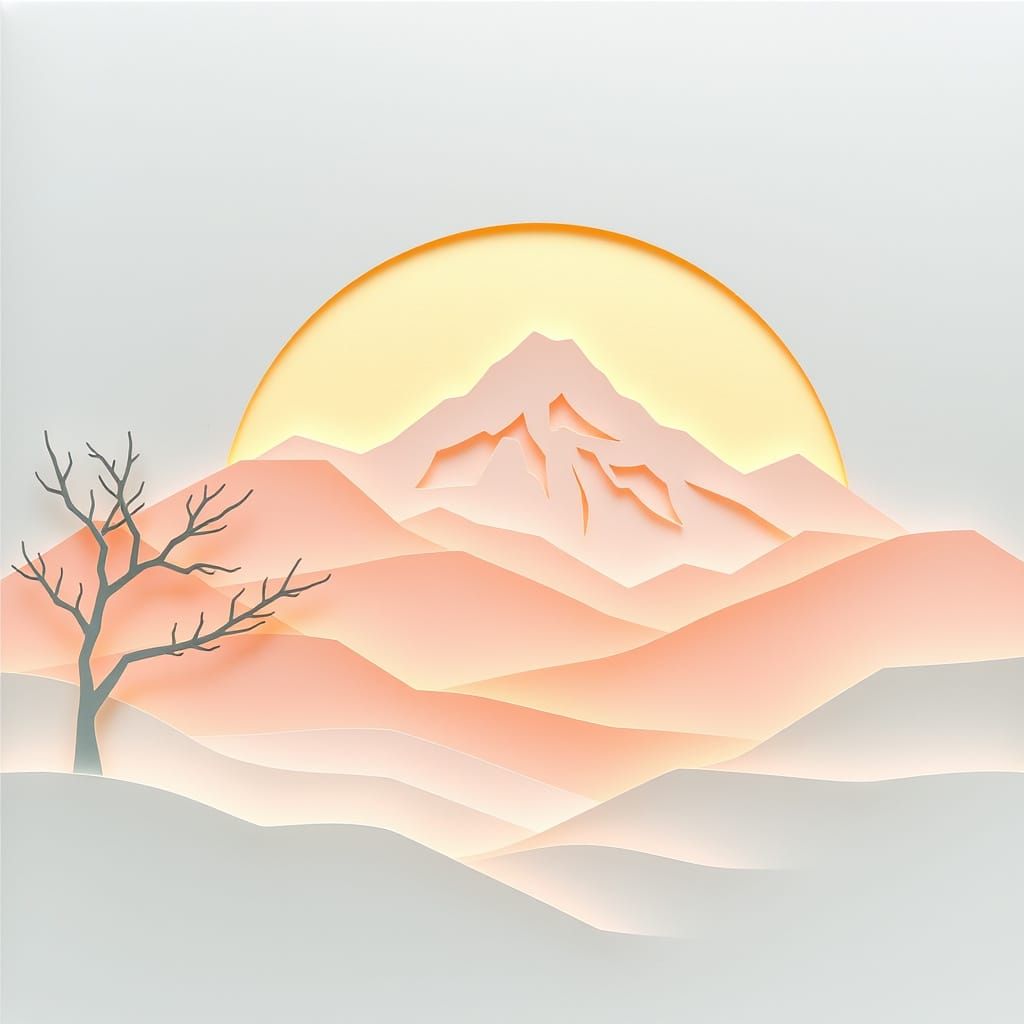 Delicate Kirigami Landscape Inspired by Paper Art