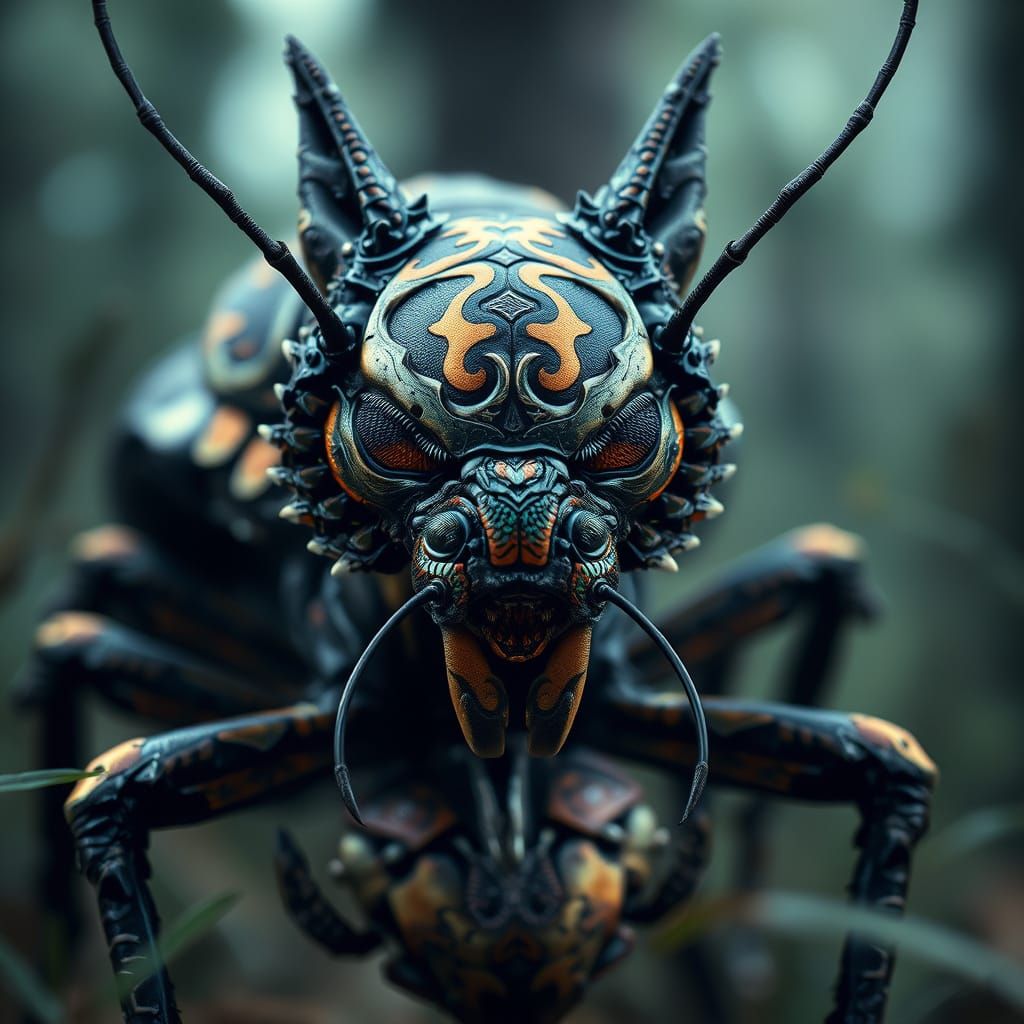 Wolf tiger insect hybrid, macro photography