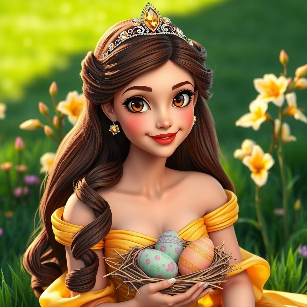 Princess Belle in Vibrant Spring Attire